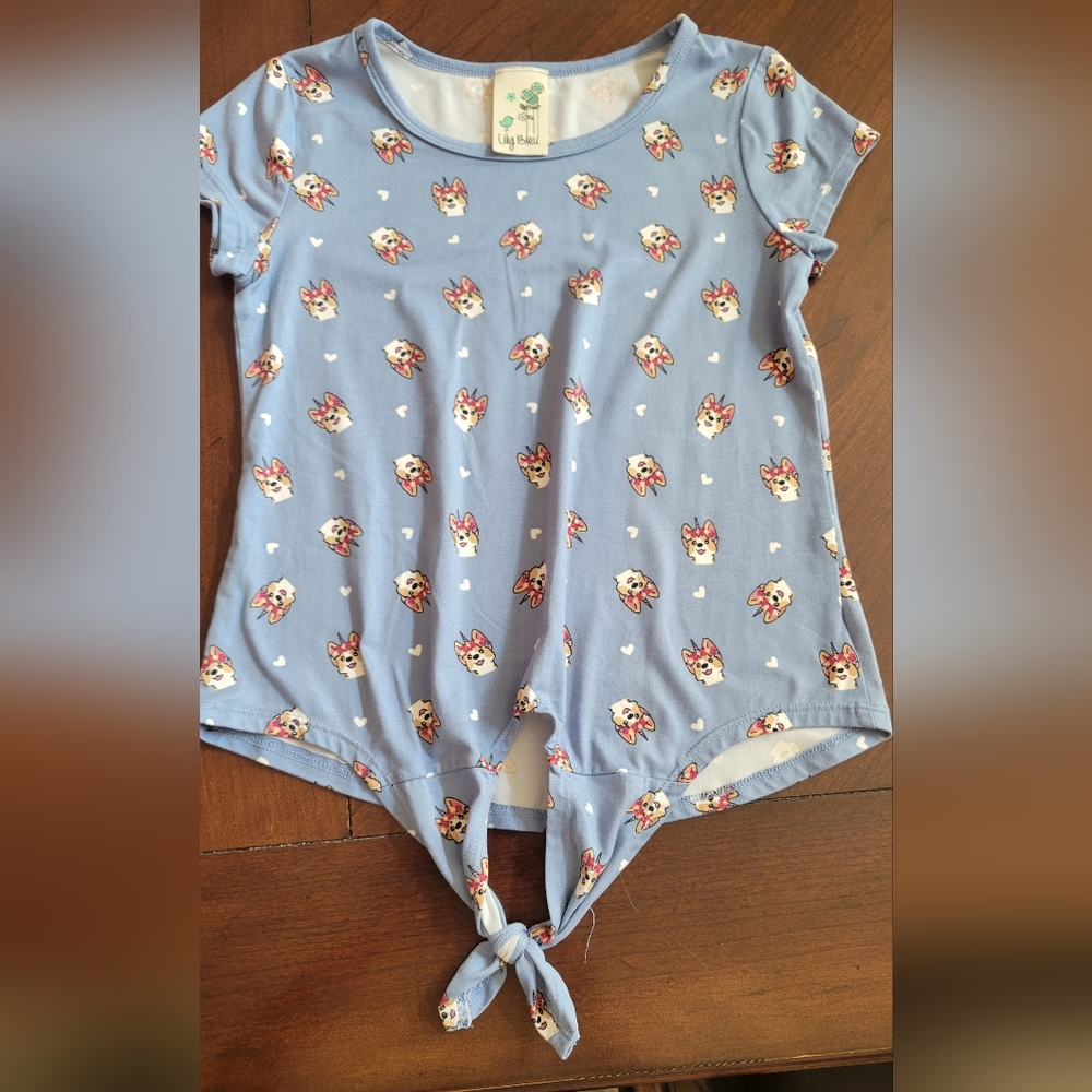 EUC Lily Bleu Corgi Shirt